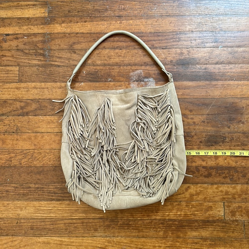 Top Shop Suede Leather Tan Hobo Shoulder Bag - Picture 7 of 8
